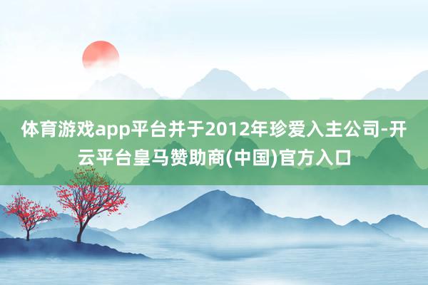 体育游戏app平台并于2012年珍爱入主公司-开云平台皇马赞助商(中国)官方入口