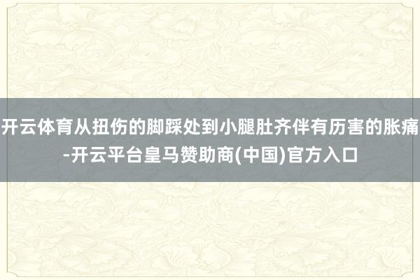 开云体育从扭伤的脚踩处到小腿肚齐伴有历害的胀痛-开云平台皇马赞助商(中国)官方入口
