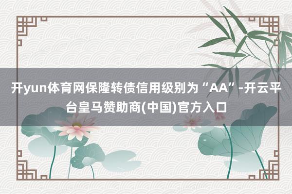 开yun体育网保隆转债信用级别为“AA”-开云平台皇马赞助商(中国)官方入口