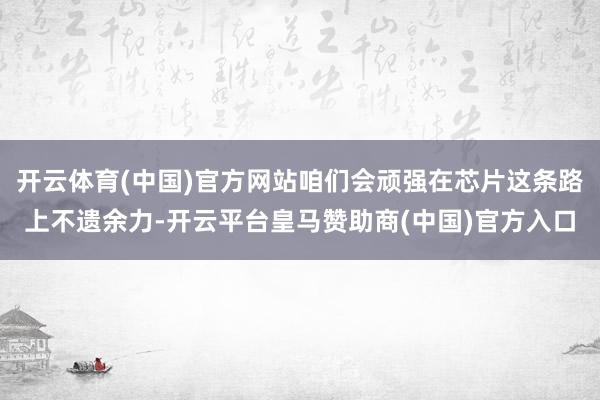 开云体育(中国)官方网站咱们会顽强在芯片这条路上不遗余力-开云平台皇马赞助商(中国)官方入口