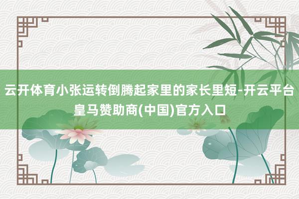 云开体育小张运转倒腾起家里的家长里短-开云平台皇马赞助商(中国)官方入口