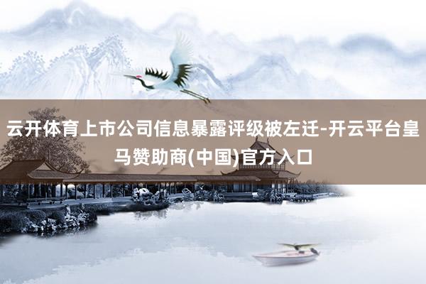 云开体育上市公司信息暴露评级被左迁-开云平台皇马赞助商(中国)官方入口