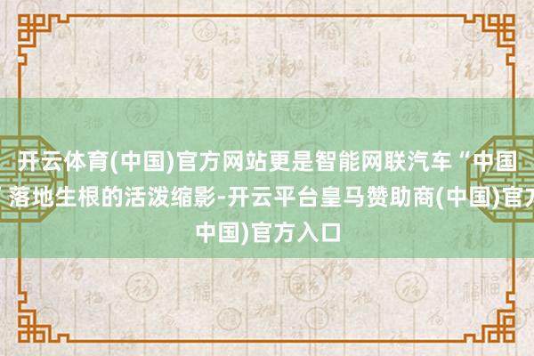 开云体育(中国)官方网站更是智能网联汽车“中国决议”落地生根的活泼缩影-开云平台皇马赞助商(中国)官方入口