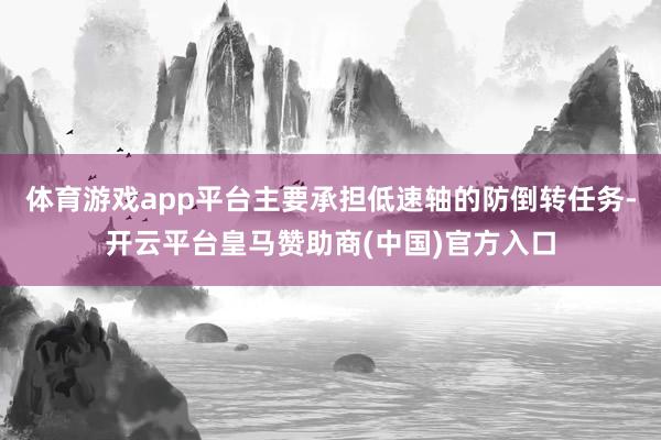 体育游戏app平台主要承担低速轴的防倒转任务-开云平台皇马赞助商(中国)官方入口